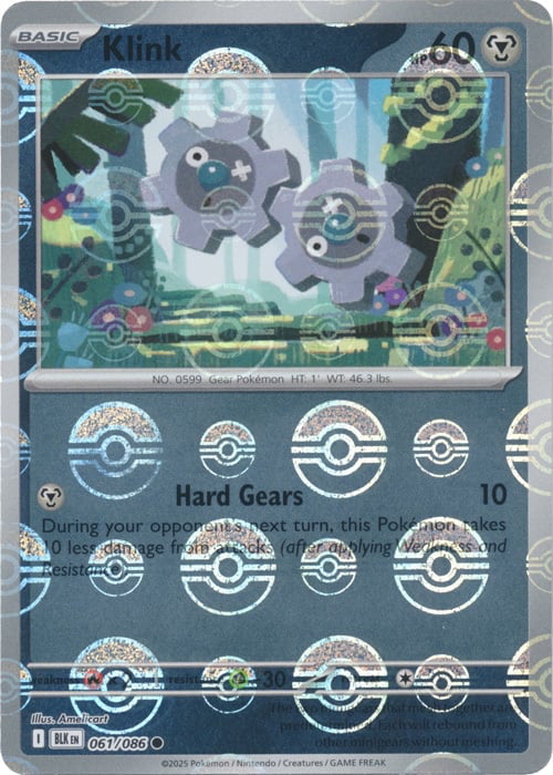 Black Bolt Klink #61/86 Pokeball Holo